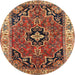 Square Machine Washable Traditional Fire Brick Red Rug, wshtr4651