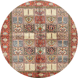 Square Machine Washable Traditional Chestnut Red Rug, wshtr4653