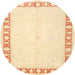 Round Traditional Sun Yellow Oriental Rug, tr4659