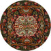 Round Traditional Red Medallion Rug, tr465