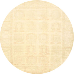 Round Traditional Khaki Gold Persian Rug, tr4660