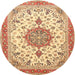 Round Traditional Chocolate Brown Persian Rug, tr4663