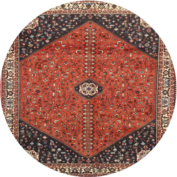 Square Machine Washable Traditional Orange Salmon Pink Rug, wshtr4664