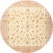 Round Traditional Khaki Gold Persian Rug, tr4674