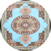 Round Traditional Light Steel Blue Persian Rug, tr4676