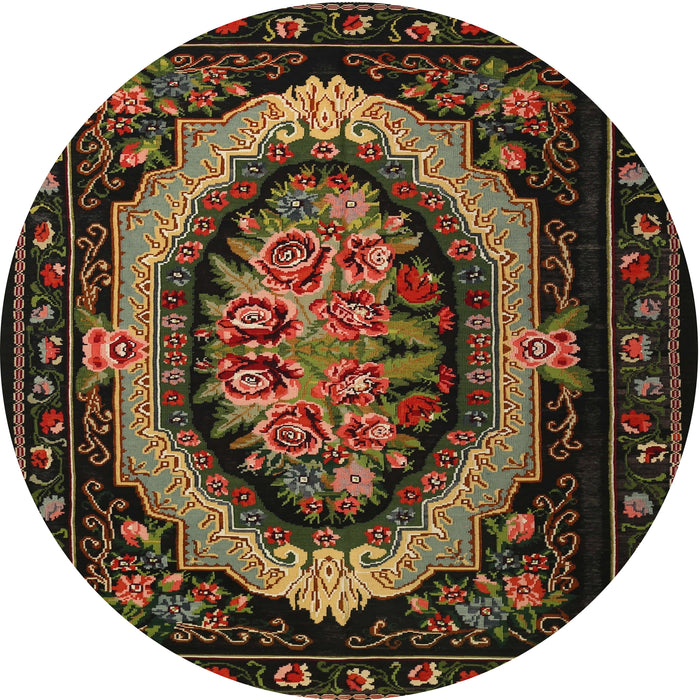 Square Machine Washable Traditional Night Red Rug, wshtr468