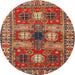 Round Traditional Brown Persian Rug, tr4703