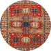 Square Machine Washable Traditional Peru Brown Rug, wshtr4703