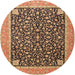 Square Machine Washable Traditional Sand Brown Rug, wshtr4704