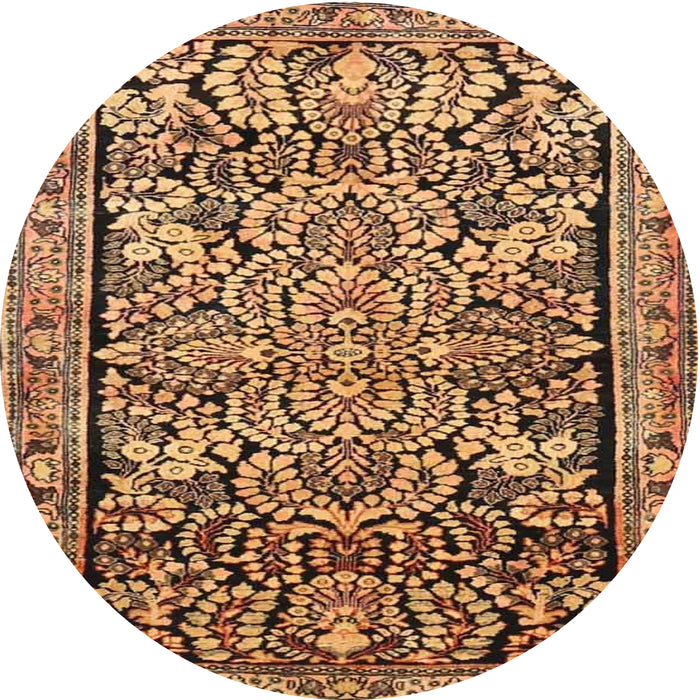 Round Traditional Sand Brown Persian Rug, tr4709