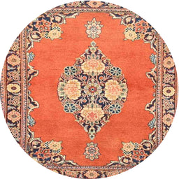 Square Machine Washable Traditional Sand Brown Rug, wshtr4715
