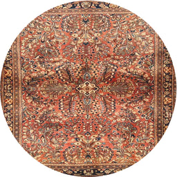 Square Machine Washable Traditional Mahogany Brown Rug, wshtr4716