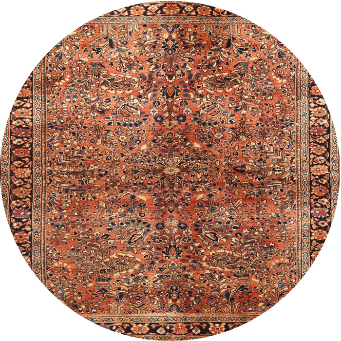 Round Traditional Red Oriental Rug, tr4719