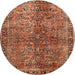 Round Traditional Red Oriental Rug, tr4719