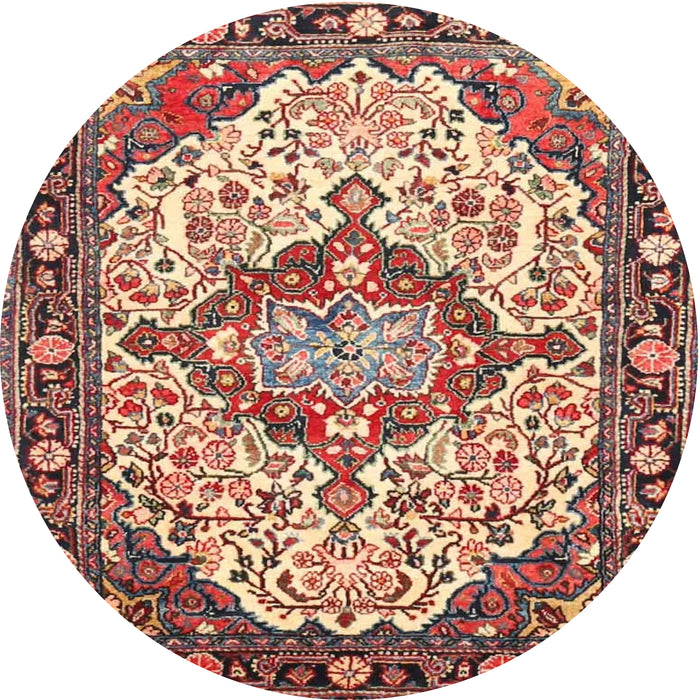 Square Machine Washable Traditional Brown Red Rug, wshtr4722