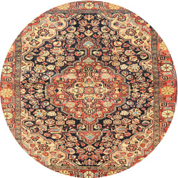 Square Machine Washable Traditional Sandy Brown Rug, wshtr4723