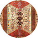 Round Traditional Sandy Brown Persian Rug, tr4726