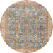 Square Machine Washable Traditional Dark Almond Brown Rug, wshtr4730