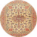 Square Machine Washable Traditional Red Rug, wshtr4735