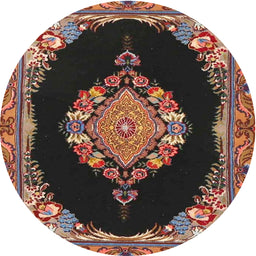 Round Traditional Red Medallion Rug, tr4737