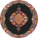 Round Traditional Red Medallion Rug, tr4737