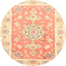 Square Machine Washable Traditional Mango Orange Rug, wshtr4739
