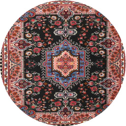 Square Machine Washable Traditional Rosy Pink Rug, wshtr4745