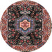 Round Traditional Pink Medallion Rug, tr4746