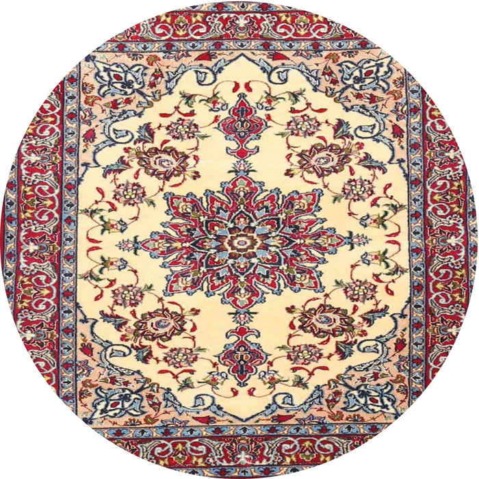 Round Traditional Brown Medallion Rug, tr4748
