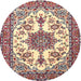 Round Traditional Brown Medallion Rug, tr4748