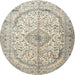 Round Traditional Army Brown Persian Rug, tr4755