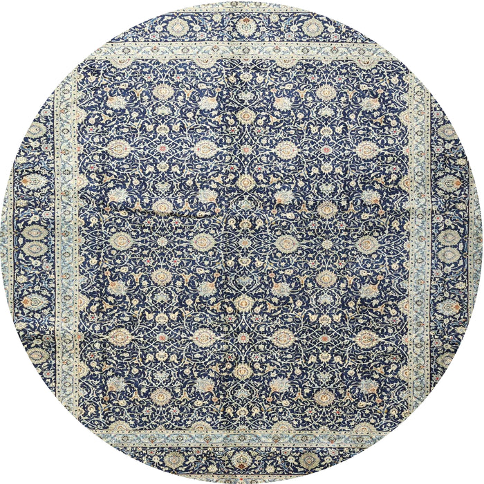 Round Traditional Gray Persian Rug, tr4756