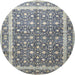 Round Traditional Gray Persian Rug, tr4756