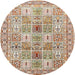 Round Traditional Brown Persian Rug, tr4767