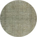 Round Traditional Sage Green Persian Rug, tr476