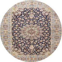 Square Machine Washable Traditional Rosy-Finch Purple Rug, wshtr4775