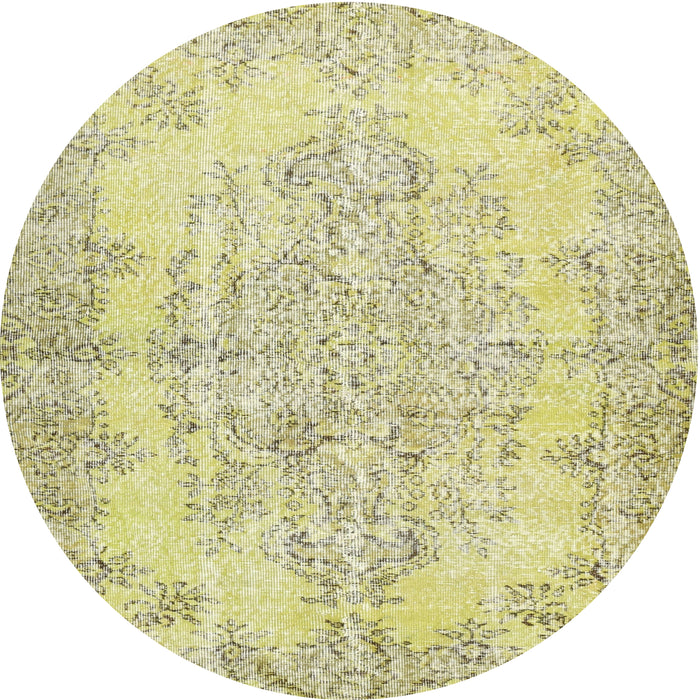 Round Traditional Harvest Gold Persian Rug, tr477