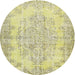 Round Traditional Harvest Gold Persian Rug, tr477