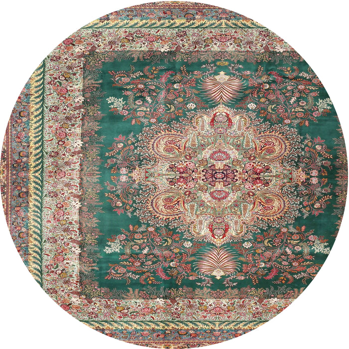 Round Traditional Reddish Brown Persian Rug, tr4781
