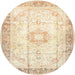 Round Traditional Vanilla Gold Persian Rug, tr4783