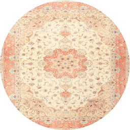 Square Machine Washable Traditional Gold Rug, wshtr4784