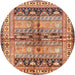 Round Traditional Sandy Brown Persian Rug, tr4788