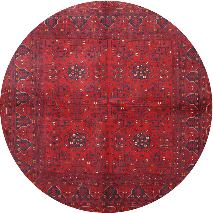 Square Machine Washable Traditional Red Rug, wshtr4795