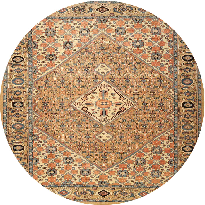 Square Machine Washable Traditional Light Brown Rug, wshtr4797