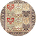 Square Machine Washable Traditional Sienna Brown Rug, wshtr4799