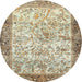 Round Traditional Brown Animal Rug, tr4800