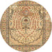 Round Traditional Light Brown Persian Rug, tr4801