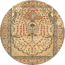 Square Machine Washable Traditional Light Brown Rug, wshtr4801