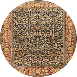 Square Machine Washable Traditional Dark Sienna Brown Rug, wshtr4802