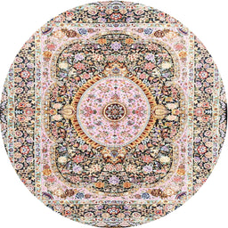 Square Machine Washable Traditional Brown Rug, wshtr4803